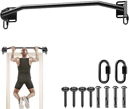 Kipika 36″ Heavy Duty Wall Mounted Doorway Pull Up Bar, Multifunctional Chin Up Bar, Portable Fitness Door Bar, Body Workout Home Gym System