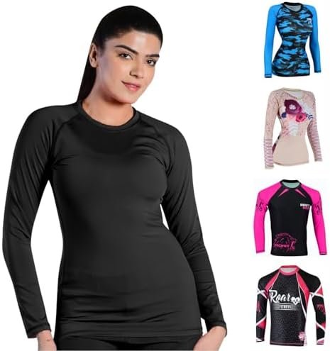 Roar Women MMA Rash Guard BJJ Grappling Training Rash Guard Long Sleeve No-Gi MMA Fight Gear