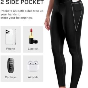 LZYVOO Leggings with Pockets for Women, 6 Packs Soft High Waisted Tummy Control Workout Yoga Pants