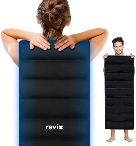 REVIX Full Body Ice Pack for Back, 47”x17.5” Reusable Extra Large Gel Cold Pack for Entire Back, Hip, and Leg, Flexible Cold Therapy Wrap for Full-Body Fatigue Relief and Everyday Muscle Relaxation