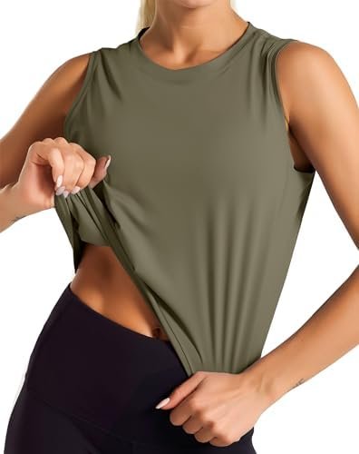 Dragon Fit Women Sleeveless Yoga Tops Workout Cool T-Shirt Running Short Tank Crop Tops