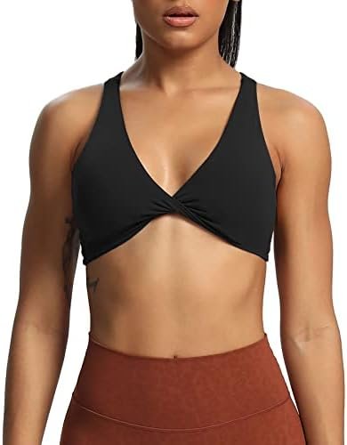 Aoxjox Women’s Workout Sports Bras Fitness Backless Padded Satara Low Impact Bra Yoga Crop Tank Top