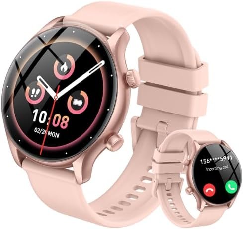 Smart Watch, 1.39″ Smartwatch for Women (Answer/Make Call), Fitness Activity Tracker with Heart Rate & Sp02 Monitor, 100+ Sport Modes, IP68 Waterproof Fitness Watch for Android iOS (Rose Gold)