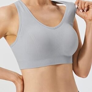 FITTIN Racerback Sports Bras for Women – Padded Seamless Support Bra for Yoga Gym Workout Fitness