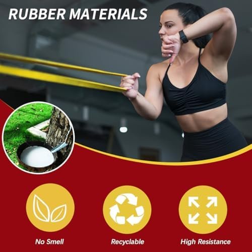 WHATAFIT Resistance Bands, Pull Up Assistance Bands, Exercise Bands, Workout Bands Set for Men and Women Home Fitness, Body Stretching, Strength Training, Physical Therapy - Image 4