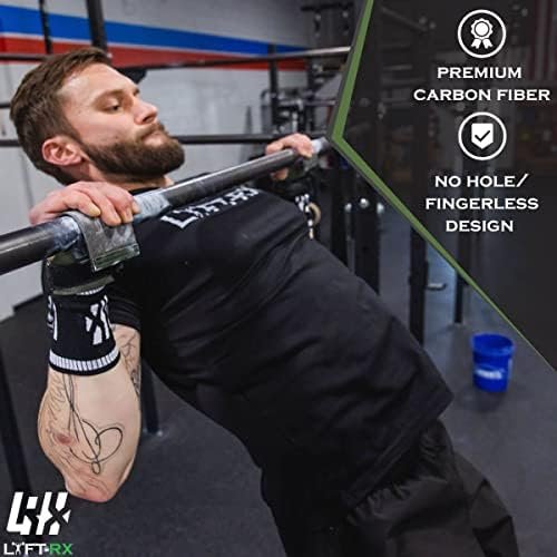 Carbon Fiber Hand Grips for Weightlifting, Cross Training, Pullup, Muscle Ups - No Hole Fingerless Grip, Gymnastics Fit, Men/Women Lift Gloves, Protects Palms & Enhances Grip - Image 3