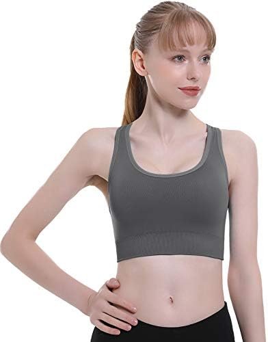 Double Couple Sports Bras for Women Padded High Impact Seamless Criss Cross Back Workout Tops Gym Activewear Bra - Image 4