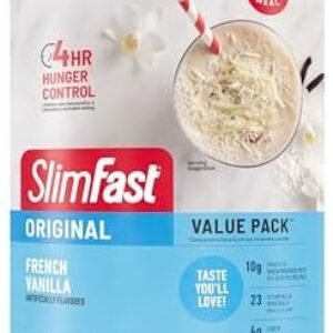 SlimFast Meal Replacement Powder, Original French Vanilla, Weight Loss Shake Mix, 10g of Protein, 22 Servings (Packaging May Vary)