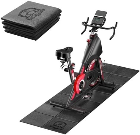 HAPBEAR Foldable Exercise Equipment Mat, 68″x24″x1/4″ Thick, Non-Slip Treadmill, Weight Bench & Walking Pad Mat for Carpet & Hardwood Floors, Shock Absorbing Floor Protector for Home Gym