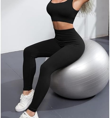 4 Piece Workout Sets For Women Ribbed Leggings Clothes Yoga Sets Active Wear Matching Work Out Sets Gym Pilates Outfits - Image 5