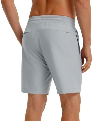 Rouen Mens Athletic Shorts Zipper Pockets Lightweight Quick Dry Drawstring 7/9 Inch Sport Workout Running Golf Gym Shorts Men - Image 2