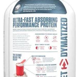 Dymatize ISO100 Whey Protein Powder Isolate, Cookies & Cream, 25g of Protein, 5 Pound, 5.5g BCAAs, Less Than 120 Cal., Gluten Free, 1g Fat, 1g Sugar, 2g Carb