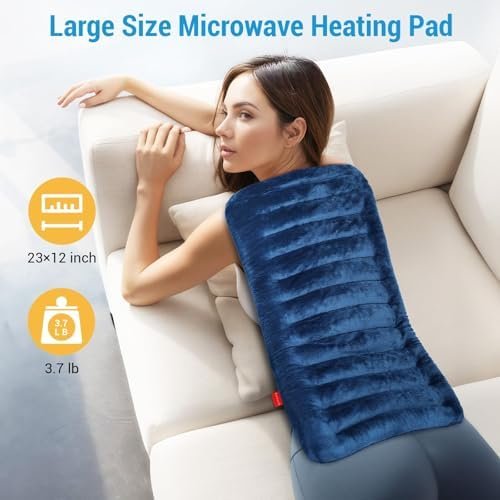 Comfytemp Extra Large Microwavable Heating Pad for Back Pain Relief, FSA HSA Eligible, 12"x23" 3.7 LB Moist Heat Pad for Neck Shoulder, Cramps, Physical Therapy for Muscle Aches, Joints, Warm Compress - Image 6