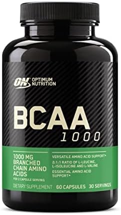 Optimum Nutrition Instantized BCAA Capsules, Keto Friendly Branched Chain Essential Amino Acids, 1000mg, 60 Count
