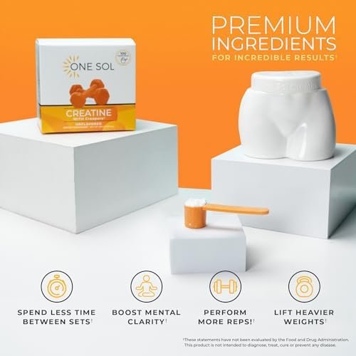 One Sol Creatine for Women Booty Gain, All Natural Women's Creatine Powder with Creapure, Increase Lean Muscle Mass, Reduce Recovery Time, Promotes Brain & Bone Health (Unflavored, 100 Servings) - Image 4