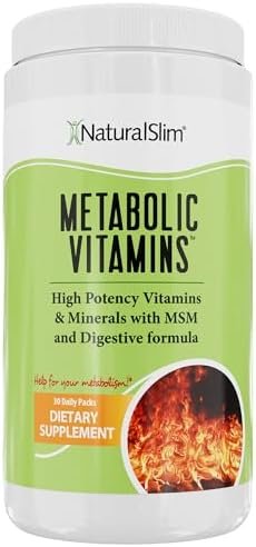 NaturalSlim Metabolic Vitamins – Combination of High Potency Multivitamins, Minerals, B Complex, Msm, & Digestive Formula Supplements for Men & Women – Energy & Metabolism Support – Capsule,1 Pack