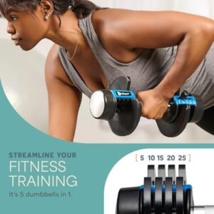 Lifepro Adjustable Dumbbells Set/Single – 15lb 43lb 55lb 25 lb Dumbbell Sets with Rack – Quick Adjust, Secure Grip weights dumbbells set – Compact Hand Weights for Women/Men at Home Gym