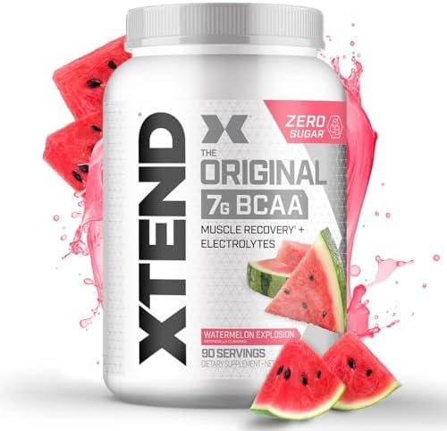 XTEND Original BCAA Powder 7g BCAA and 2.5g L-Glutamine, Sugar Free Post Workout Muscle Recovery Drink with Amino Acids for Men & Women, 90 Servings