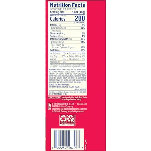 LUNA Bar - Chocolate Peppermint Stick Flavor - Snack Bars - Non-GMO - Gluten-Free Protein Bars - Made with Organic Oats (12 Pack) - Image 16