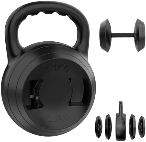 2-1 Adjustable Kettlebells Set, Kettle bell Weights Set (10lb-25lb), Adjustable Dumbbell for Women/Men Home Gym Workout Strength Training