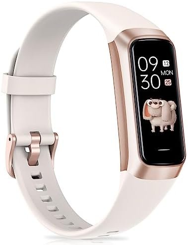 Fitness Tracker with Heart Rate, Blood Pressure, Sleep Tracking, Calorie Tracking, Activity Tracker with 1.1″ AMOLED Color Screen, Waterproof Step Tracker for Android iPhones Women Men