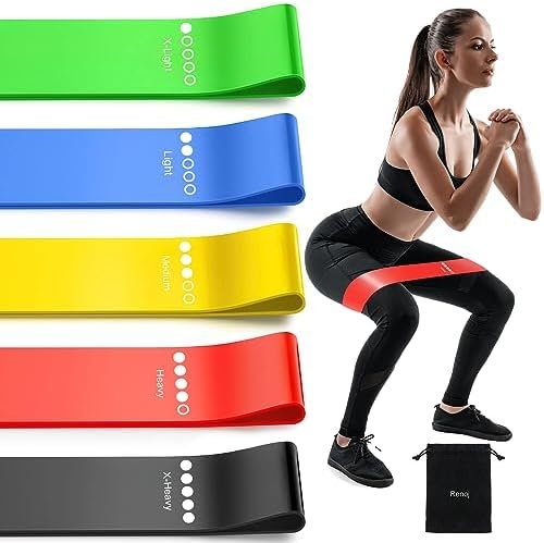 Resistance Bands for Working Out, Elastic Exercice Loop Bands for Physical Therapy, Yoga Starter Set of Stretch Bands for Booty Legs, Pilates Flexbands