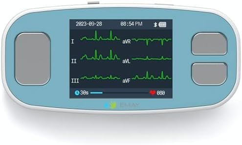 EMAY 6L Portable ECG Monitor | Record ECG and Heart Rate in 6 Channels | Compatible with Smartphone and PC | No Subscription Required