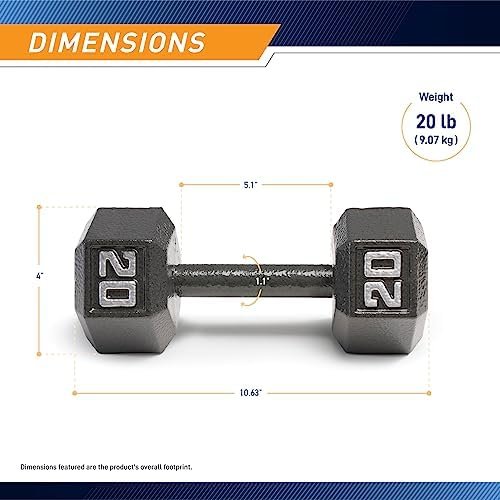 Marcy Cast Iron Hex Dumbbells Collection - Available size from 3-lb to 100-lb, SOLD INDIVIDUALLY - Image 2
