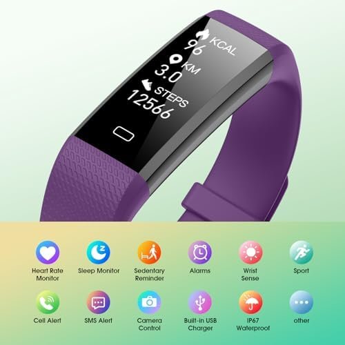 Fitness Tracker Watch with Heart Rate Monitor, Step Counter Activity Tracker with Pedometer & Sleep Monitor, Calories, Step Tracking for Women Men Compatible with Android iOS - Image 2