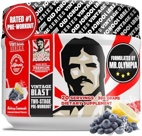 Old School Labs Ultimate 2 Stage Pre Workout for Explosive Energy, Massive Pumps & Laser Focus – Preworkout for Men & Women – Pre Workout Powder with Amino Acids – Natural Ingredients & 250mg Caffeine