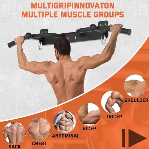 Wall Mounted Pull Up Bar - Heavy Duty Chin Up Bar, Strength Training, Outdoor Pull-Up Bar for Garage, Joist, Wall Mount - Multifunctional Fitness Bar,Supports up to 600 Lbs - Image 7