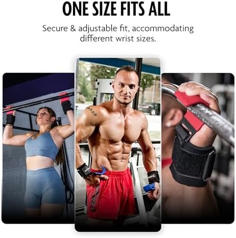 DMoose Fitness Weight Lifting Hooks for Men & Women (Pair) - 8 mm Thick Wrist Padding - Weight Grips for Powerlifting, Shrugs, Rows & Deadlift Support - Gym Lifting Straps with Pull Up Hooks - Image 6