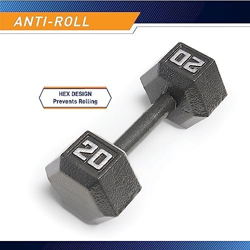 Marcy Cast Iron Hex Dumbbells Collection - Available size from 3-lb to 100-lb, SOLD INDIVIDUALLY - Image 3