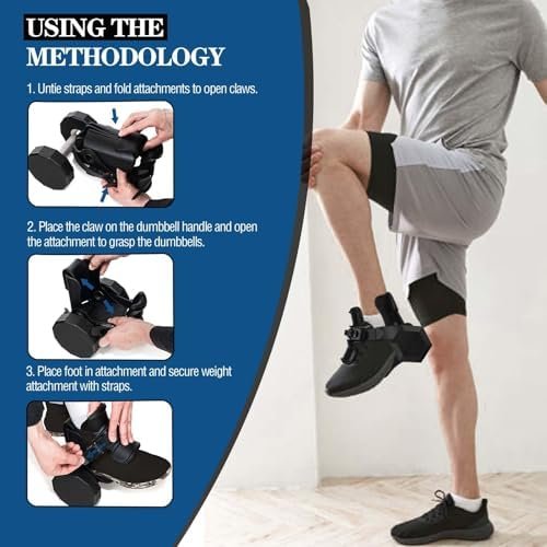 Foot Dumbbell Attachment, Dumbbell Weights for Legs Holder, Weight Training for Legs, Adjustable│1-120 lbs, Leg&Core&All Around Workout, Left/Right Foot - Image 3