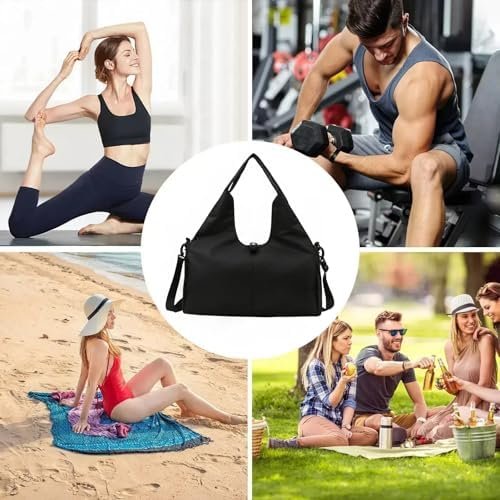 Gym Bag, Yoga Gym Bag for Women and Men, Carrying Workout Gear and Accessories, Shoe Compartment and Wet Dry Storage Pockets, Travel Duffle Bag Carry On Weekender Bag - Image 7