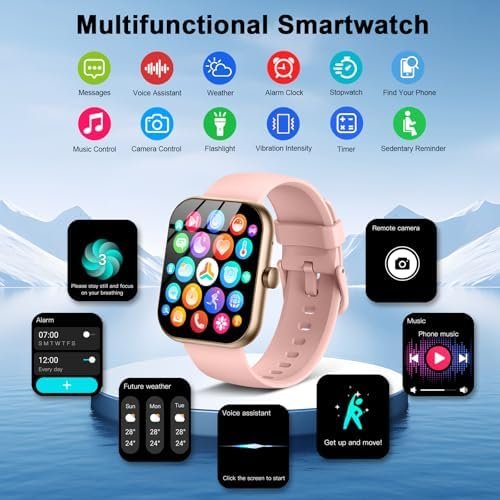 Smart Watch(Answer/Make Call), 1.96" Smartwatch for Men Women, 2025 New Fitness Watch with 110+ Sport Modes, Pedometer, Heart Rate/Spo2/Sleep Monitor, IP68 Waterproof Activity Tracker for Android iOS - Image 6
