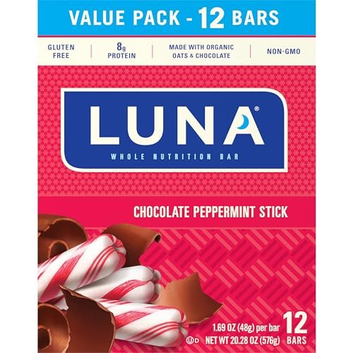 LUNA Bar - Chocolate Peppermint Stick Flavor - Snack Bars - Non-GMO - Gluten-Free Protein Bars - Made with Organic Oats (12 Pack) - Image 12