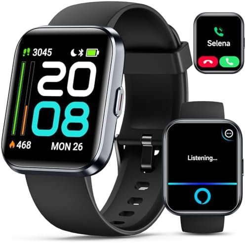 Smartwatch for Women/Men, Compatible with Android & iPhone, 1.8” Fitness Tracker Watch with Alexa, Call & Notification Alerts, Heart Rate & Sleep Monitor, 120 Sports Modes, Waterproof Smart Watch