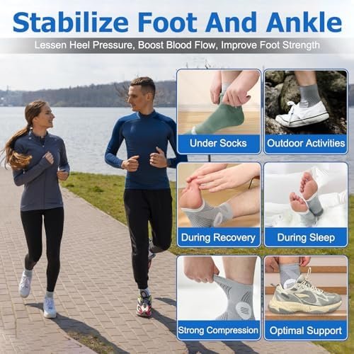 6Pairs Neuropathy Socks for Women and Men, Toeless Compression Socks, Soothe Relief Compression Socks, Compression Socks for Plantar Fasciitis, Achilles Tendonitis Relief, Arch Support (Large) - Image 5