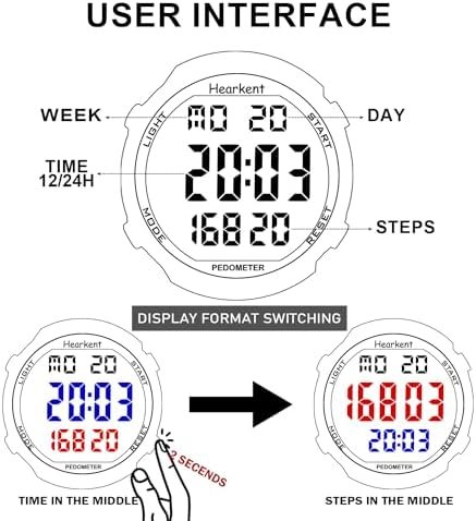 Pedometer Watch for Walking for Senior No App Required with Steps Calories Counter and LCD Large Numbers - Image 6