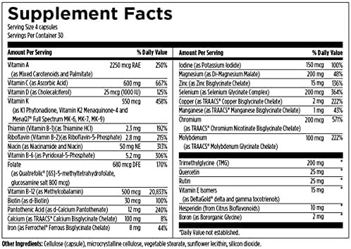 Designs for Health DFH Complete Multi with Copper + Iron - Comprehensive Multi Vitamin + Mineral Supplement with Folate, 1000 IU Vitamin D, Immune Support Vitamins - Multivitamin (120 Capsules) - Image 4