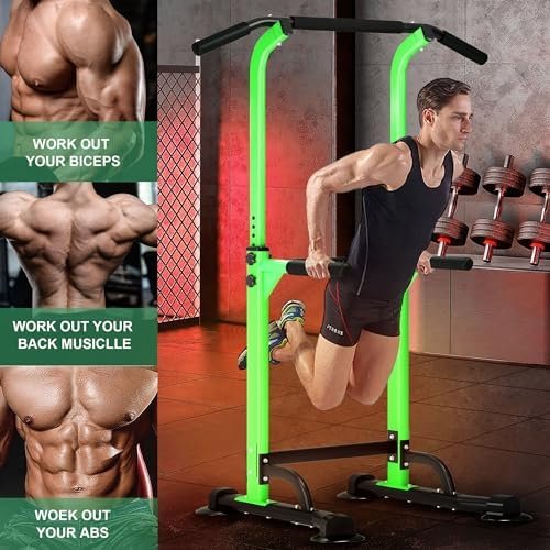 DlandHome Power Tower Pull Up Dip Station Multi-Function Fitness Equipment for Strength Training Adjustable Height Dip Stand for Home Gym - Image 5