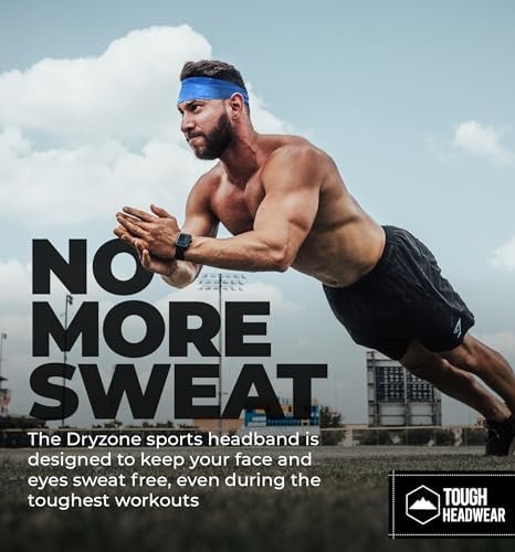 Mens Sweat Bands - Sport Headbands for Men - Workout Headbands for Women - Running Headband -Tennis Athletic Sweatband - Image 4