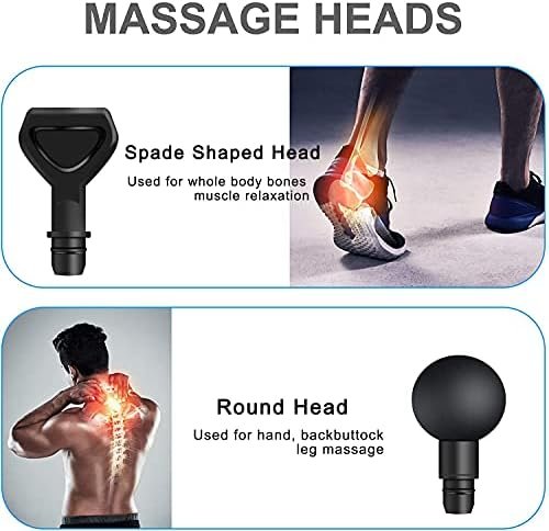 Massage Gun Heads for Hypervolt Go,Replaceable Massager Gun Attachment 6 Different Muscle Massager Heads Deep Tissue Percussion Plug and Play Salon Tools Home Pain Relief New Upgrade Massage Head - Image 3
