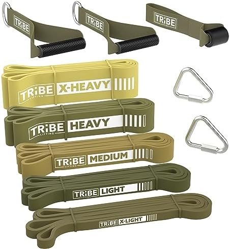 Long Resistance Bands for Working Out Men and Women – Set of 5 Pull-Up Bands, Rubber Handles and Door Anchor – Workout Bands Resistance for Men – Exercise Bands Resistance Bands Set