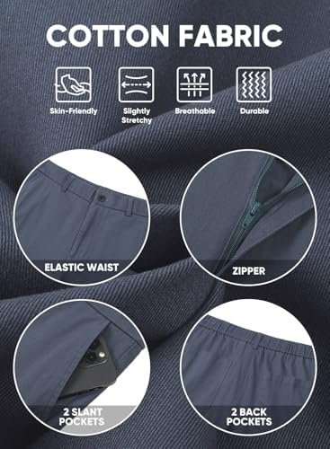 JMIERR Men's Classic-Fit 7" Chino Short Summer Stretch Waist Cotton Twill Casual Dress Shorts with Pockets - Image 6