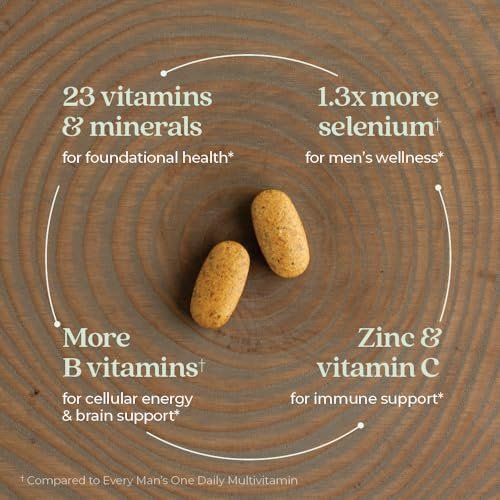 New Chapter Men's Multivitamin Advanced Formula for Stress, Brain, Immune, Heart & Energy Support, Higher Levels of Whole-Food Fermented Essential Nutrients for Men + Selenium + B Vitamins, 120 ct - Image 4