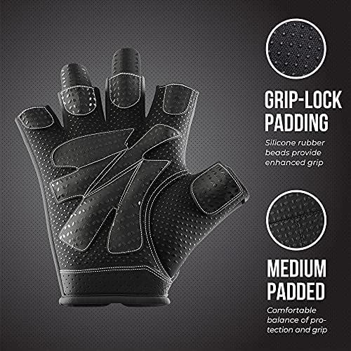 5137 Women's Padded Weight Lifting and Rowing Gloves w/Grip-Lock Padding (Pair) - Machine Washable Fingerless Workout Gloves Designed Specifically for Women - Image 3