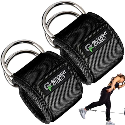 Gradient Fitness Ankle Straps (2 Pack) | Ankle Strap for Cable Machine, Ankle Bands for Working Out, Cable Ankle Strap, Cable Machine Attachment, Ankle Cable Attachments for Gym