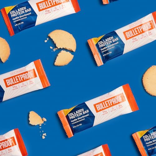 Bulletproof Vanilla Shortbread Collagen Protein Bars, Pack of 12, Keto-Friendly Snack with MCT Oil, 2g Sugar, No Added Sugar, Grass-Fed Collagen - Image 3